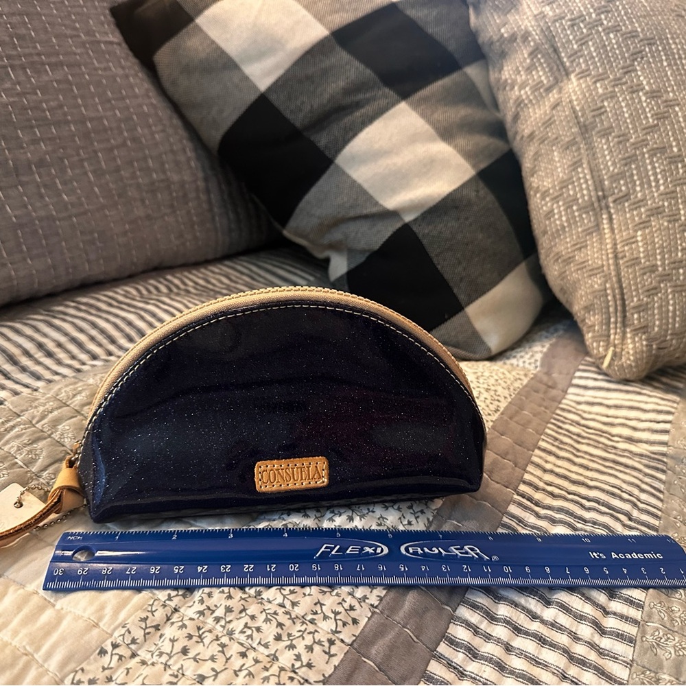 Consuela Jerry Medium Cosmetic Case Blue Glitter